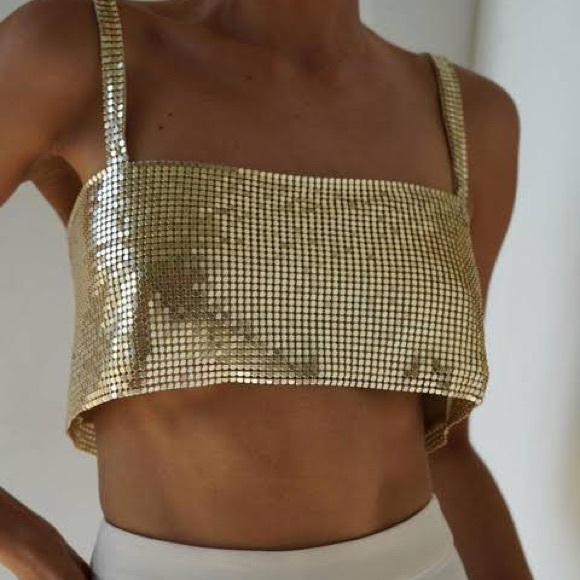 Worn once, meshki lianne glow mesh crop - Picture 2 of 4